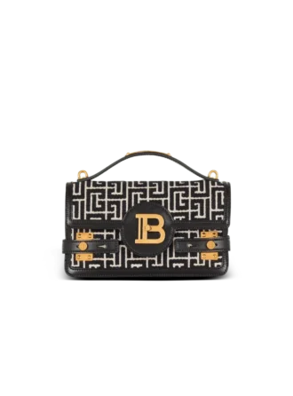 B-Buzz Shoulder 24 Tasche aus Kalbsleder und PB-Jacquard-Canvas