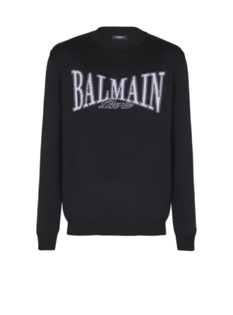 Balmain College Jacquard-Strickpullover