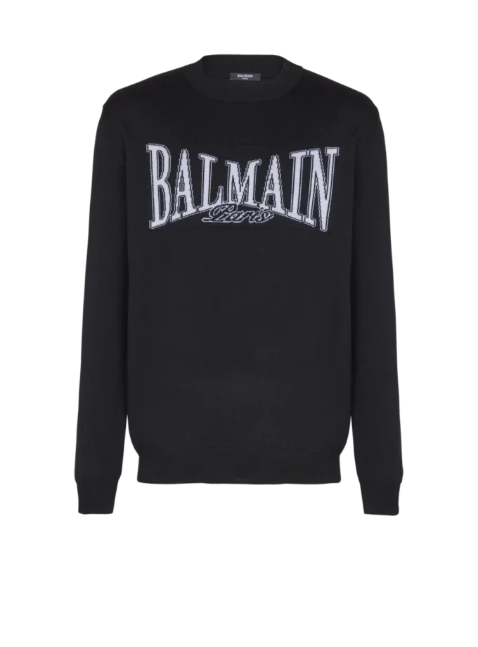 Balmain College Jacquard-Strickpullover