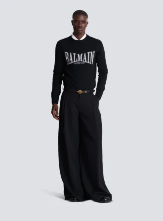Balmain College Jacquard-Strickpullover