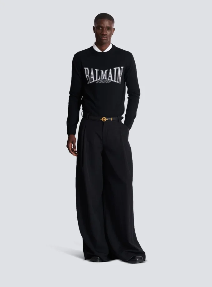Balmain College Jacquard-Strickpullover