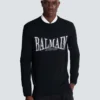 Balmain College Jacquard-Strickpullover