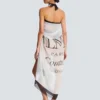 Balmain Couture zweifarbiger Strandwickel mit Print