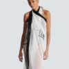 Balmain Couture zweifarbiger Strandwickel mit Print