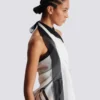 Balmain Couture zweifarbiger Strandwickel mit Print