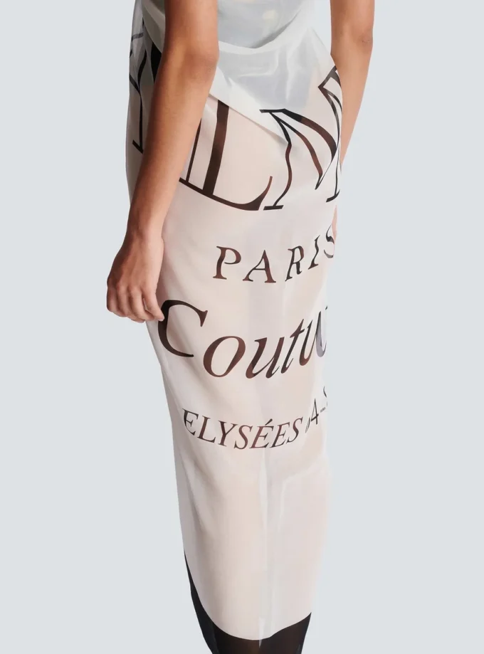 Balmain Couture zweifarbiger Strandwickel mit Print