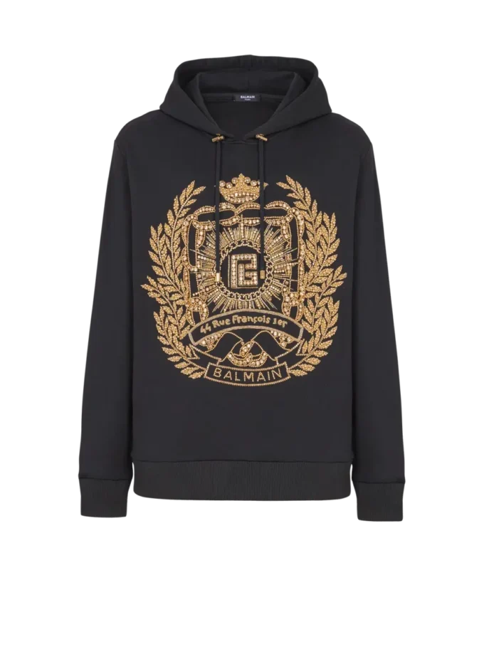 Balmain Écusson bestickter Hoodie Balmain Écusson bestickter Hoodie
