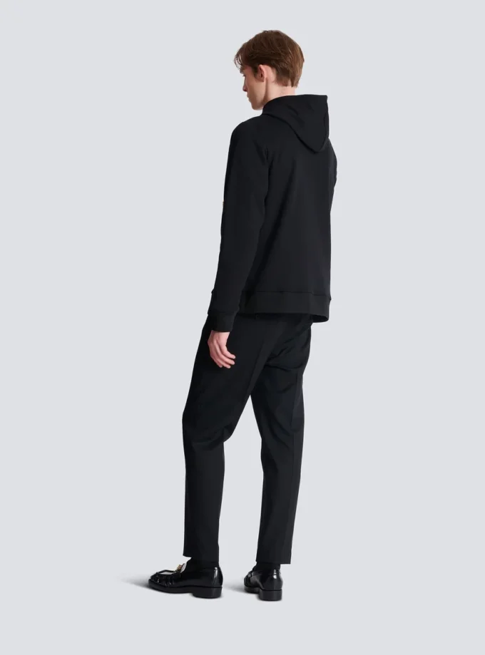 Balmain Écusson bestickter Hoodie Balmain Écusson bestickter Hoodie