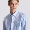 Balmain Écusson besticktes Baumwollhemd
