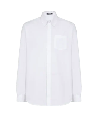 Balmain Écusson besticktes Popelinehemd