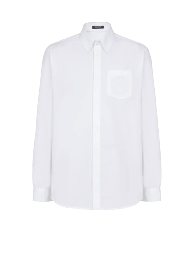 Balmain Écusson besticktes Popelinehemd