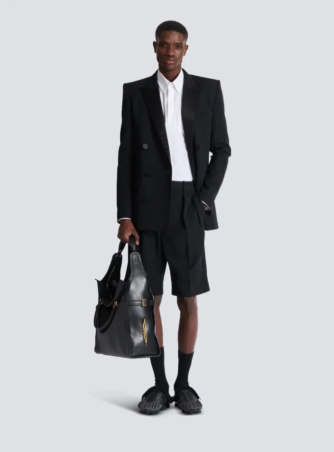 Balmain Écusson besticktes Popelinehemd