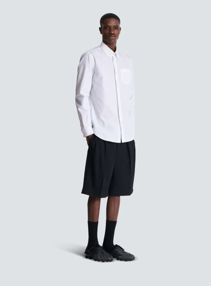Balmain Écusson besticktes Popelinehemd