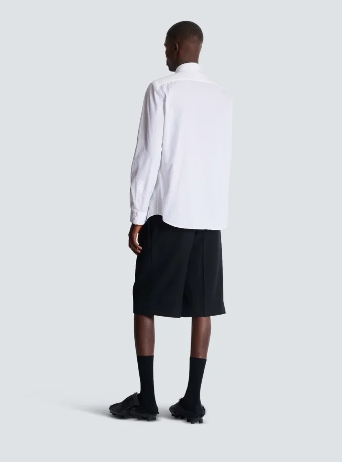 Balmain Écusson besticktes Popelinehemd