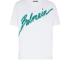 Balmain Lettre T-Shirt mit Flockdruck Balmain Lettre T-Shirt mit Flockdruck