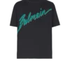 Balmain Lettre T-Shirt mit Flockdruck Balmain Lettre T-Shirt mit Flockdruck