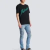 Balmain Lettre T-Shirt mit Flockdruck Balmain Lettre T-Shirt mit Flockdruck