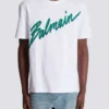 Balmain Lettre T-Shirt mit Flockdruck Balmain Lettre T-Shirt mit Flockdruck