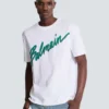 Balmain Lettre T-Shirt mit Flockdruck Balmain Lettre T-Shirt mit Flockdruck