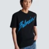 Balmain Lettre T-Shirt mit Flockdruck Balmain Lettre T-Shirt mit Flockdruck