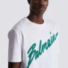 Balmain Lettre T-Shirt mit Flockdruck Balmain Lettre T-Shirt mit Flockdruck