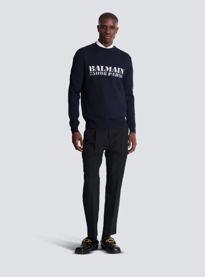 Balmain Stamp Pullover aus Merinowolle