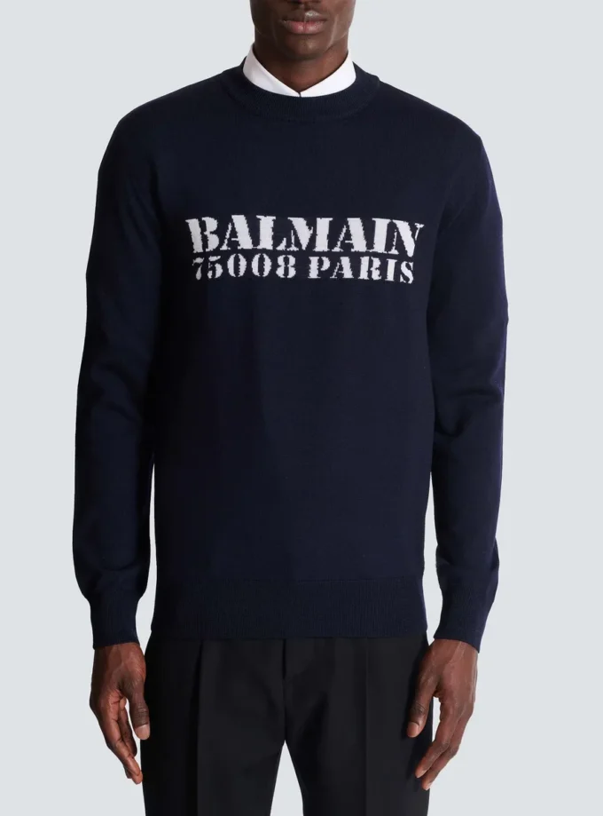 Balmain Stamp Pullover aus Merinowolle