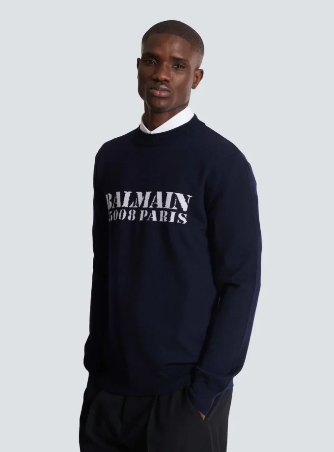 Balmain Stamp Pullover aus Merinowolle