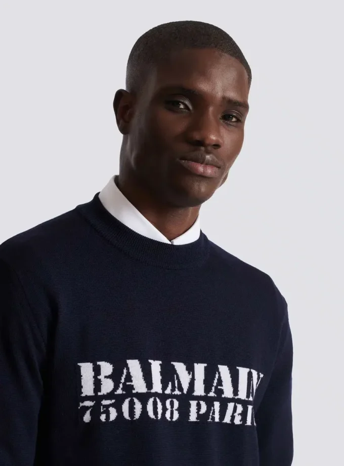 Balmain Stamp Pullover aus Merinowolle