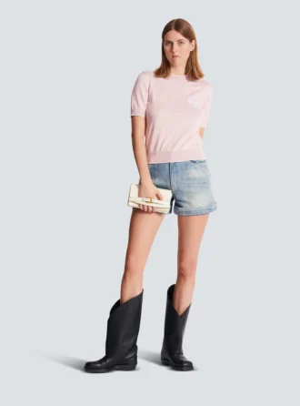 Balmain Strickoberteil mit Emblème-Stickerei