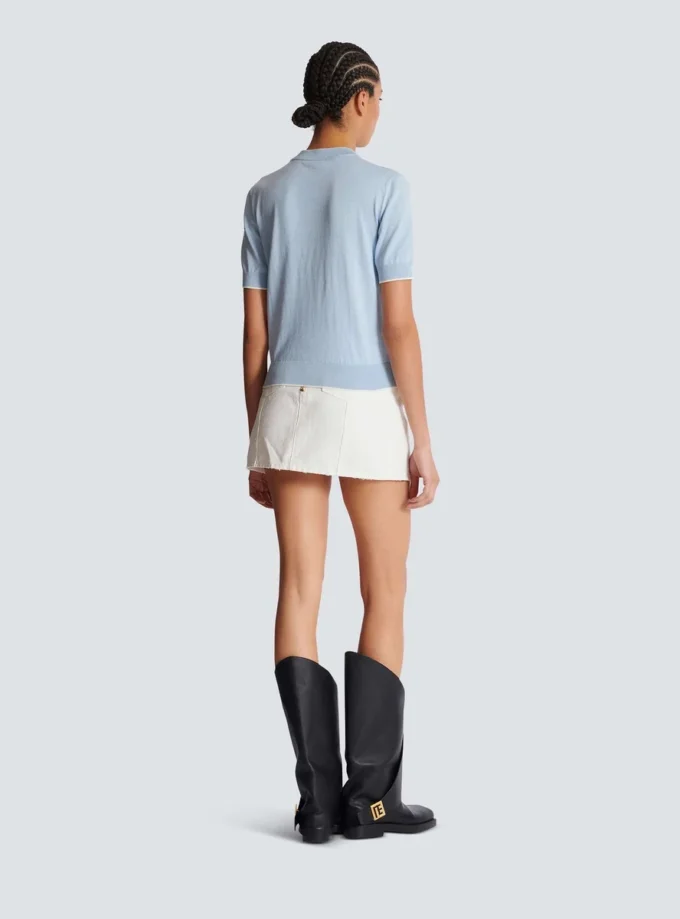 Balmain Strickoberteil mit Emblème-Stickerei Balmain Strickoberteil mit Emblème-Stickerei
