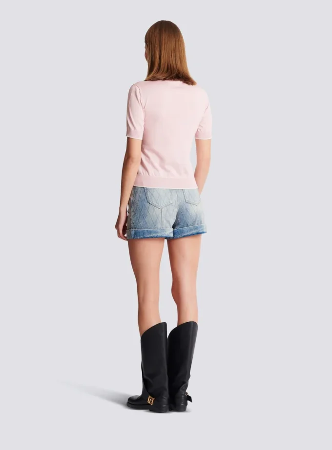 Balmain Strickoberteil mit Emblème-Stickerei Balmain Strickoberteil mit Emblème-Stickerei