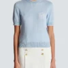 Balmain Strickoberteil mit Emblème-Stickerei Balmain Strickoberteil mit Emblème-Stickerei
