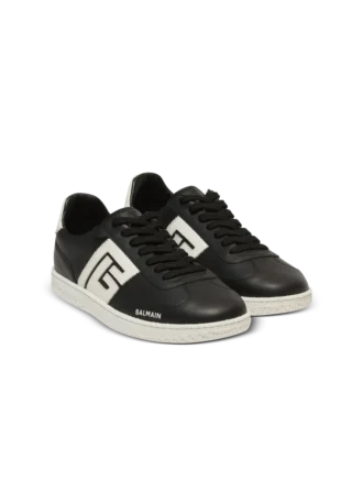 Balmain Swan Sneakers aus Kalbsleder