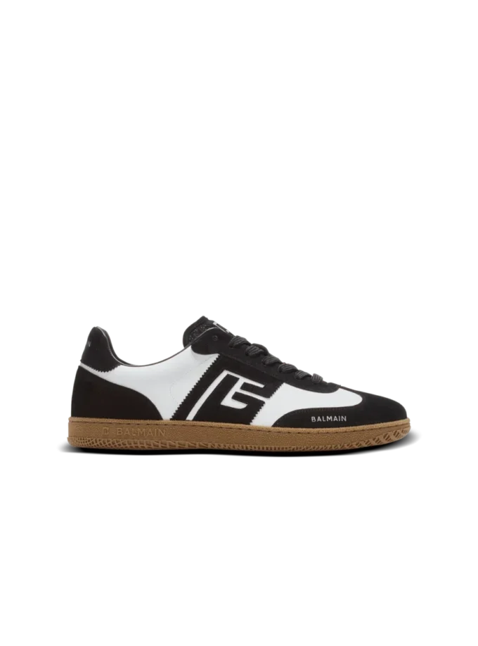 Balmain Swan Sneakers aus Kalbsleder und Wildleder Balmain Swan Sneakers aus Kalbsleder und Wildleder