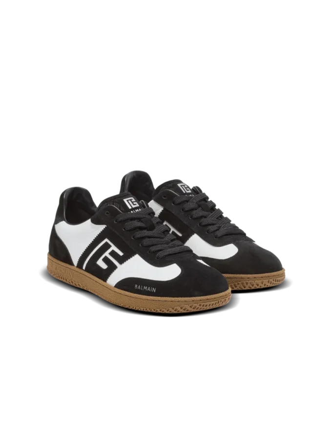 Balmain Swan Sneakers aus Kalbsleder und Wildleder Balmain Swan Sneakers aus Kalbsleder und Wildleder
