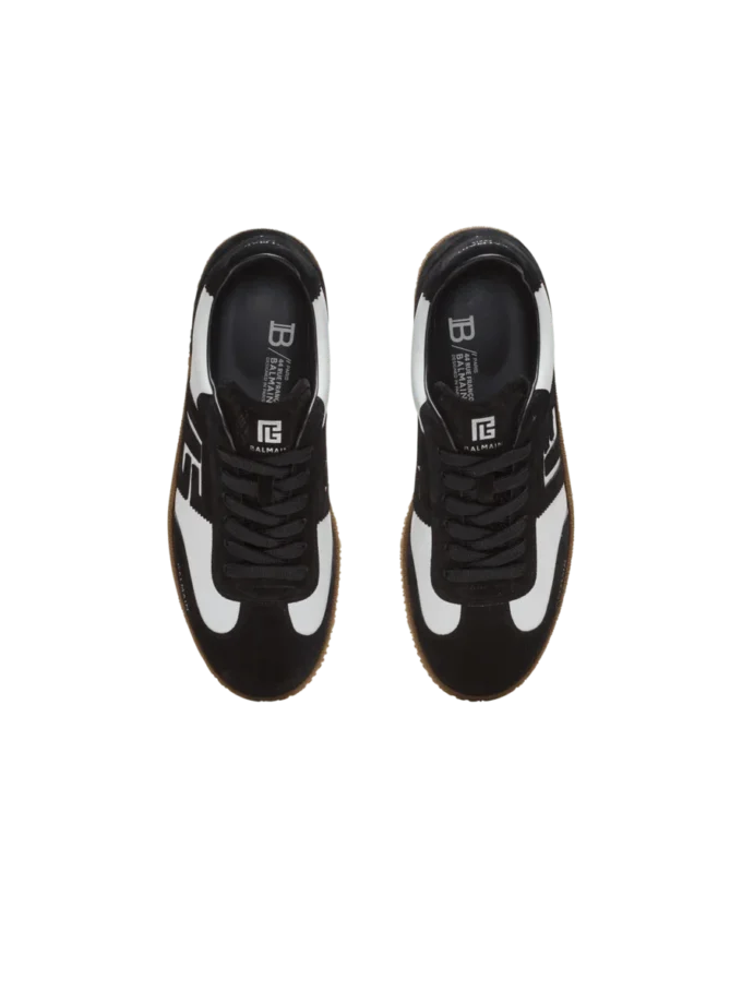 Balmain Swan Sneakers aus Kalbsleder und Wildleder Balmain Swan Sneakers aus Kalbsleder und Wildleder