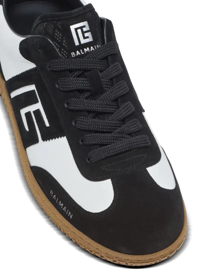 Balmain Swan Sneakers aus Kalbsleder und Wildleder Balmain Swan Sneakers aus Kalbsleder und Wildleder