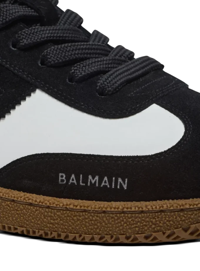 Balmain Swan Sneakers aus Kalbsleder und Wildleder Balmain Swan Sneakers aus Kalbsleder und Wildleder