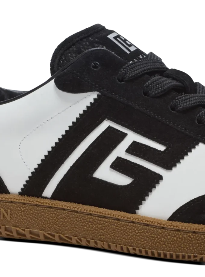 Balmain Swan Sneakers aus Kalbsleder und Wildleder Balmain Swan Sneakers aus Kalbsleder und Wildleder