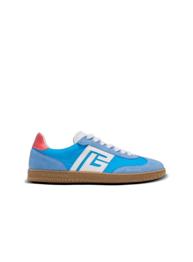 Balmain Swan Sneakers aus Leder, Wildleder und Nylon Balmain Swan Sneakers aus Leder, Wildleder und Nylon