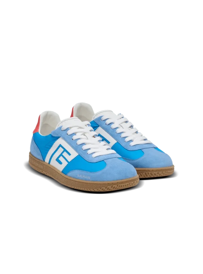 Balmain Swan Sneakers aus Leder, Wildleder und Nylon Balmain Swan Sneakers aus Leder, Wildleder und Nylon