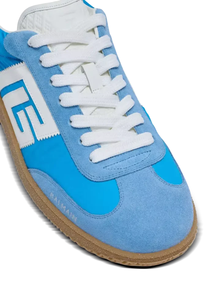 Balmain Swan Sneakers aus Leder, Wildleder und Nylon Balmain Swan Sneakers aus Leder, Wildleder und Nylon