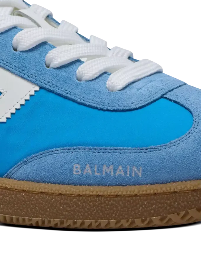 Balmain Swan Sneakers aus Leder, Wildleder und Nylon Balmain Swan Sneakers aus Leder, Wildleder und Nylon