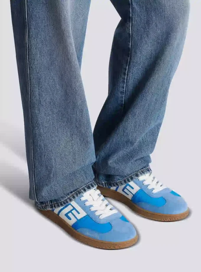 Balmain Swan Sneakers aus Leder, Wildleder und Nylon Balmain Swan Sneakers aus Leder, Wildleder und Nylon