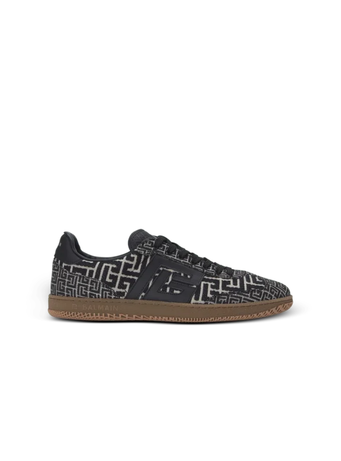 Balmain Swan Sneakers aus PB Labyrinth Jacquard Balmain Swan Sneakers aus PB Labyrinth Jacquard