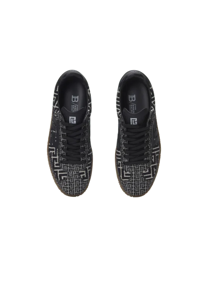Balmain Swan Sneakers aus PB Labyrinth Jacquard Balmain Swan Sneakers aus PB Labyrinth Jacquard