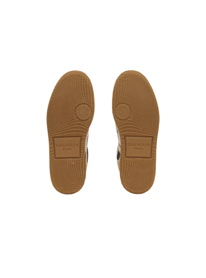 Balmain Swan Sneakers aus Wildleder mit Leopardenmuster Balmain Swan Sneakers aus Wildleder mit Leopardenmuster