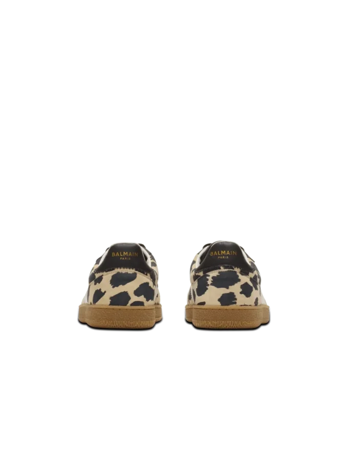 Balmain Swan Sneakers aus Wildleder mit Leopardenmuster Balmain Swan Sneakers aus Wildleder mit Leopardenmuster