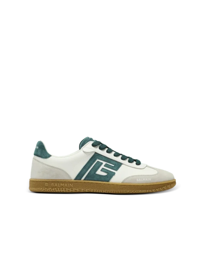 Balmain Swan Sneakers aus Wildleder und Glattleder Balmain Swan Sneakers aus Wildleder und Glattleder